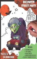 Halloween Street Party Puzzle and Coloring Book