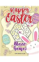 Happy Easter Maze Games: Maze Puzzles Activity Book for Kids 4-8(1 The Big Easter Egg Maze Book for Kids)