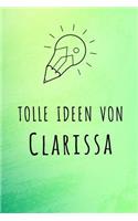 Tolle Ideen von Clarissa: Unliniertes Notizbuch mit Rahmen für deinen Vornamen