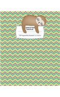 Composition Notebook: Sloth Themed Wide Ruled Writing Book