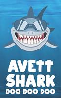 Avett - Shark Doo Doo Doo: Blank Ruled Name Personalized & Customized Shark Notebook Journal for Boys & Men. Funny Sharks Desk Accessories Item for Writing Primary / Kindergar