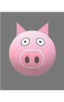 PIG Composition Notebook: 7.5 X 9.25 Primary Ruled 110 pages book for girls, kids, school, students and teachers