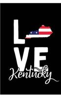 I Love Kentucky: Notebook Blank Lined College Ruled Journals(17 State Pride Notebooks - American Flag)