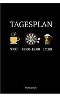 Tagesplan Notebook: Liniertes Notizbuch - Kaffee Dart Bier trinken Dartspieler Sport Lustig Hobby Geschenk