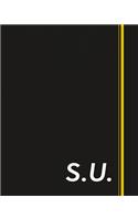 S.U.: Classic Monogram Lined Notebook Personalized With Two Initials - Matte Softcover Professional Style Paperback Journal Perfect Gift for Men and Women