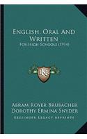 English, Oral and Written