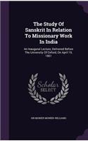 Study Of Sanskrit In Relation To Missionary Work In India