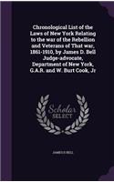Chronological List of the Laws of New York Relating to the War of the Rebellion and Veterans of That War, 1861-1910, by James D. Bell Judge-Advocate, Department of New York, G.A.R. and W. Burt Cook, Jr