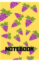 Notebook: Grapes notebook 120 white paper lined for writing - Black Math, Physics, Science Exercise BookFor Students, Kids, Teens, Boys, Girls