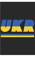Ukr: Ukraine Tagesplaner mit 120 Seiten in weiß. Organizer auch als Terminkalender, Kalender oder Planer mit der ukrainischen Flagge verwendbar