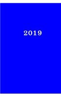2019: Kalender/Terminplaner: 1 Woche auf 2 Seiten, Format ca. A5, Cover blau(8 Kalender/Terminplaner)