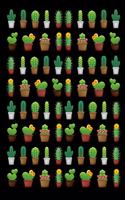 Cactus Flower Design Blank Notebook Journal Black 120 College Ruled Pages 6 X 9