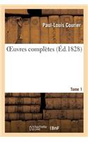 Oeuvres Complètes Tome 1