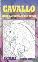 Libro da colorare per adulti - Grande stampa - Animali - Cavallo