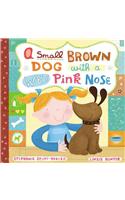 A Small Brown Dog With a Wet Pink Nose