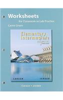 Worksheets for Classroom or Lab Practice for Elementary and Intermediate Algebra: (English)