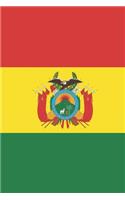 Bolivia Flag Notebook - Bolivian Flag Book - Bolivia Travel Journal: Medium College-Ruled Journey Diary, 110 page, Lined, 6x9 (15.2 x 22.9 cm)