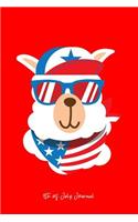 4th of July Journal: Lined Journal - Llama Sunglasses Funny 4th Of July Independence Day Gift - Red Ruled Diary, Prayer, Gratitude, Writing, Travel, Notebook For Men Wom