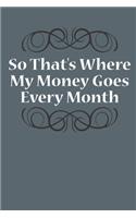 So That's Where My Money Goes Every Month