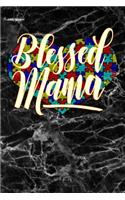 Blessed Mama: Black Marble Autism Awareness Puzzle Lined Notebook and Journal Composition Book Diary Gift Mothers Day