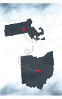 Massachusetts & Ohio: Long Distance Out of State Notebook - Blank Lines