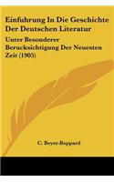 Einfuhrung in Die Geschichte Der Deutschen Literatur