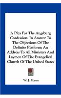 Plea For The Augsburg Confession