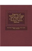 Register of Baptisms, Marriages and Burials 1538 A.D. to 1812 A.D.