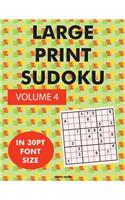 Large Print Sudoku Volume 4: 100 sudoku puzzles in large print 30pt font size