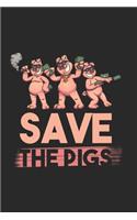 Pig Notebook: Diary Journal 6x9 inches with 120 Dot Grid Pages