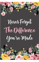 Never Forget The Difference You've Made