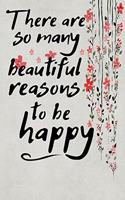 There are so many beautiful reasons to be happy motivational quote floral scrapbook watercolor cover for the new year