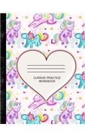 Cursive Practice Workbook: 120 Practice Pages Sized for Children