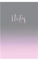 Notes: 6X9 Pretty Ombre Journal for Girls: Purple And Gray