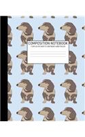 Composition Notebook: Dog Dachshund Cute Composition Notebook Wide Ruled 7.5 X 9.25 100 Pages