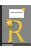 R Monogramm Notizheft Liniert 60 Blatt