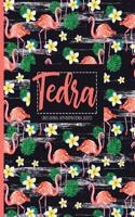 Tedra: Black Personalized Lined Journal with Inspirational Quotes