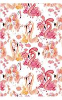 Flamingo Journal: Watercolor Flamingo Illustrations 6x9 Medium Lined Journaling Notebook