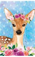 Bullet Journal for Animal Lovers Female Deer in Flowers: Graph Design - 162 Numbered Pages with 150 Graph Style Grid Pages, 6 Index Pages and 2 Key Pages in Easy to Carry 5.5 X 8.5 Size