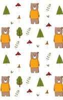 Journal Notebook Cute Bears Pattern 3: 110 Page Plain Blank Journal For Drawing, Writing, Doodling In Portable 6 x 9 Size.(28 The Write Way Plain Journal)