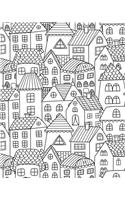 Journal Notebook Cute Houses Pattern 2
