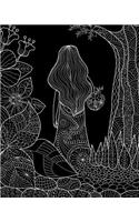 Bullet Journal Notebook Girl in the Woods 1: 172 Numbered Pages with 160 Dot Grid Pages, 6 Index Pages and 2 Key Pages in Large 8 X 10 Size for Journaling, Writing, Planning or Doodling.