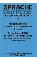 Sprache Und Stil in Texten Fuer Junge Leser