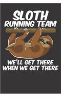 Notebook: Sloth Running Team Lazy Runner Funny Dot Grid Dotted 6x9 120 Pages