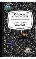 Primary Composition Journal 120 Sheets 240 Pages: Video Game Characters Cover For Grades K - 6