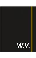 W.V.: Classic Monogram Lined Notebook Personalized With Two Initials - Matte Softcover Professional Style Paperback Journal Perfect Gift for Men and Women