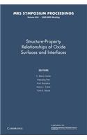 Structure-Property Relationships of Oxide Surfaces and Interfaces: Volume 654