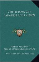 Criticisms on Paradise Lost (1892)