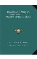 Dissertatio Medica, Inauguralis, De Angina Maligna (1792)