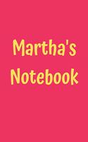 Martha's Notebook: Pink Cover, College Ruled, 100 Sheets, 8.5" x 11" (Letter Size), White Paper(65 Women's Custom Names)